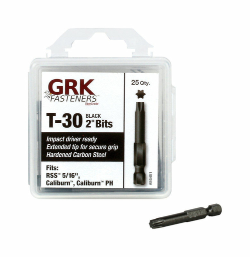 GRK Fasteners 2824753 T-30 x 2 in. Star Carbon Steel 0.25 in. Hex Shan