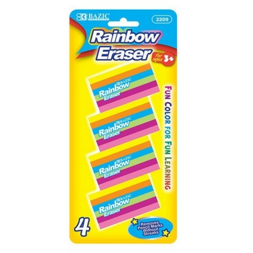 Bazic 2209  Rainbow Eraser (4/Pack)