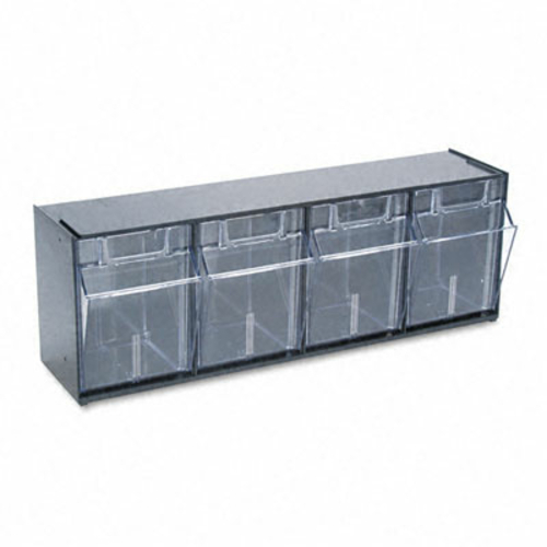 Deflect-O 20404OP Tilt Bin Plastic Storage System with Four Bins  23-5