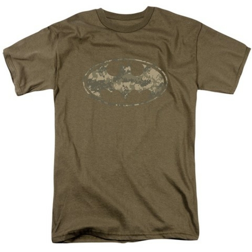 Trevco Batman-Army Camo Shield - Short Sleeve Adult 18-1 Tee - Safari 