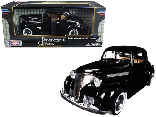 1939 Chevrolet Coupe Black 1/24 Diecast Model Car by Motormax