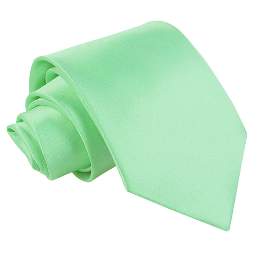 Plain Satin Classic Tie - Mint Green