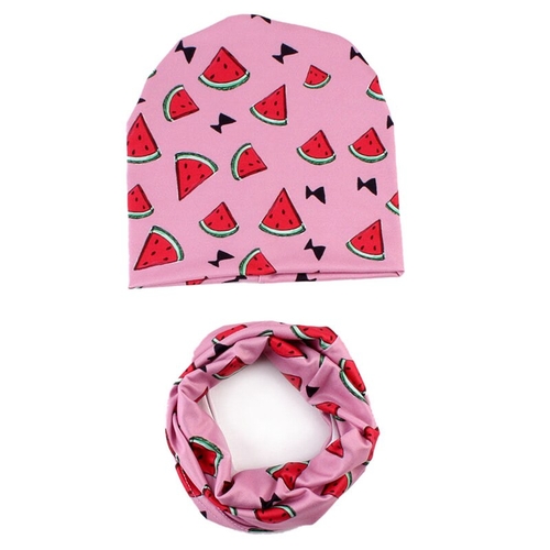 1Pcs Baby Hat Neck Scarve Print Cotton Girl Boy