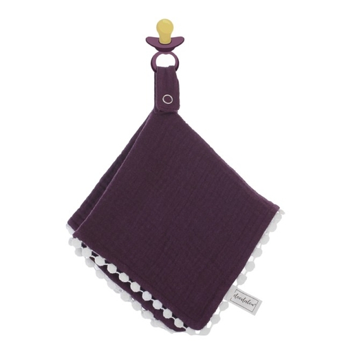 Doodalou Muslin Pacifier Blanket - Dark Purple