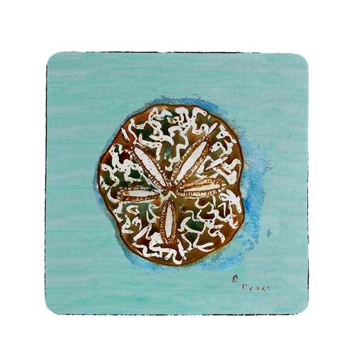 Betsy Drake CT605C Aqua Sand Dollar Coaster - Set of 4