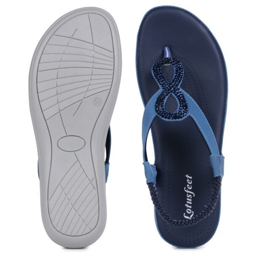 TPR Sole Stitched Style Flat With Adjustable Strap