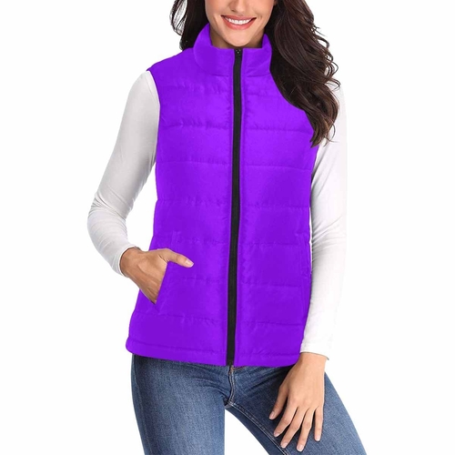 Womens Puffer Vest Jacket / Violet