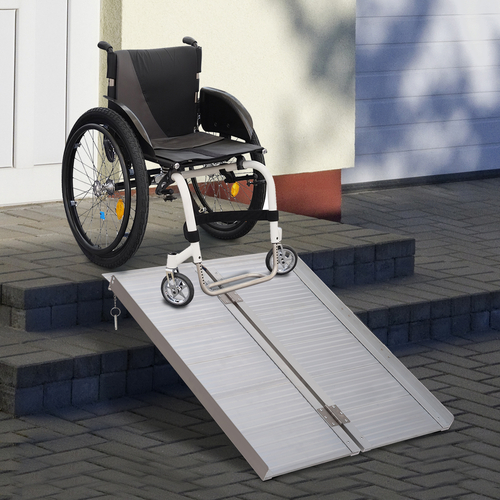 HOMCOM 3ft Wheelchair Ramp Foldable Portable Scooter Mobility Easy