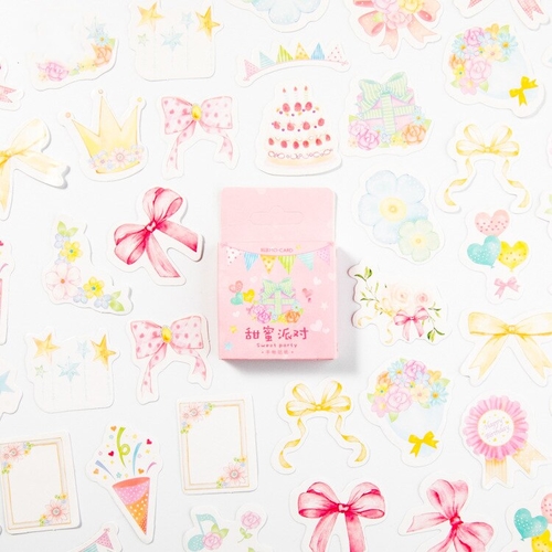 45PCS/ PACK Cute Bow Star Sticker Marker