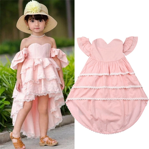 2-7Y Kids Baby Girls Summer Princess Dress Formal