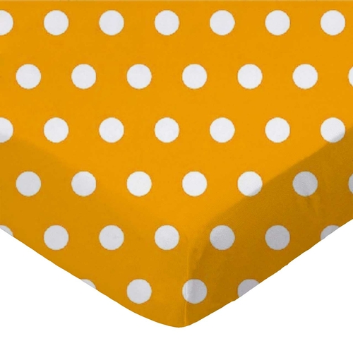 SheetWorld Fitted Crib Sheet - 100% Cotton Woven - Polka Dots Gold,