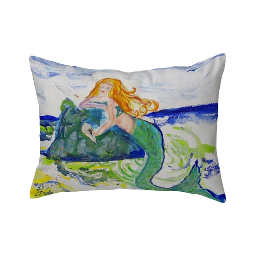 Betsy Drake NC805 16 x 20 in. Mermaid on Rock No Cord Pillow