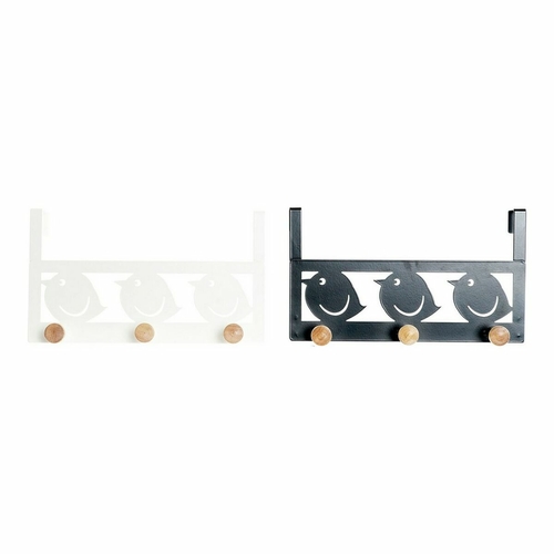 Door Coat Rack DKD Home Decor 8424001835553 Birds White Black Metal