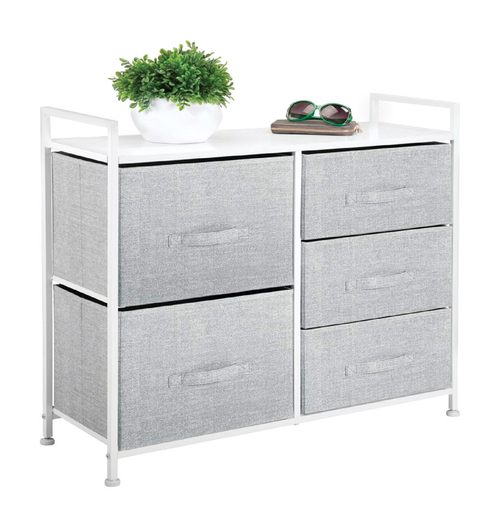 Interdesign 6794085 Storage Unit, Gray & White - 21.75 x 11.4 x 32