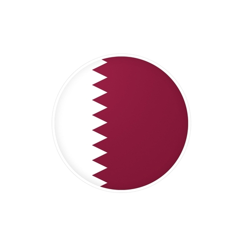 Autocollant rond Drapeau du Qatar en plusieurs tailles