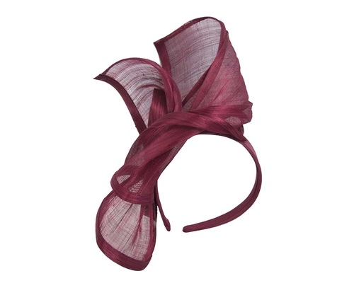 Bespoke wine silk abaca racing fascinator