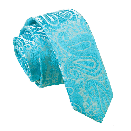 Paisley Skinny Tie - Turquoise