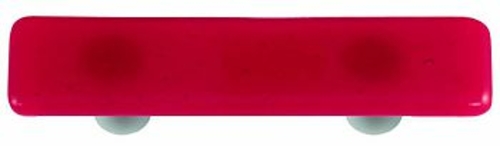 Hot Knobs HK1001-PA Light Pink Rectangle Glass Cabinet Pull - Aluminum