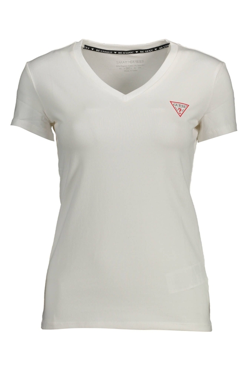 Spocket Dropship Guess Jeans White Cotton Tops T Shirt