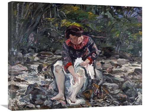 Global Gallery GCS-266099-30-142 30 in. Girl in the Brook Art Print - 