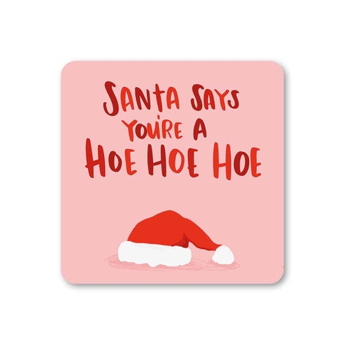 Hoe Funny Christmas Coaster (Pack of 6)