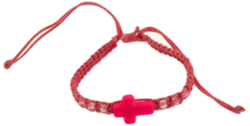 Solid Rock Jewelry 144819 Light Pink Cotton Adjustable Friendship with