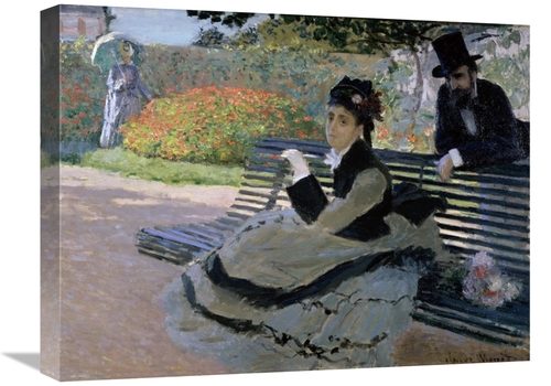 Global Gallery GCS-278645-22-142 22 in. Camille Monet on a Garden Benc