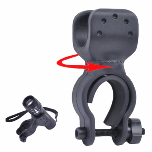 Rotating bicycle light holder flashlight mount