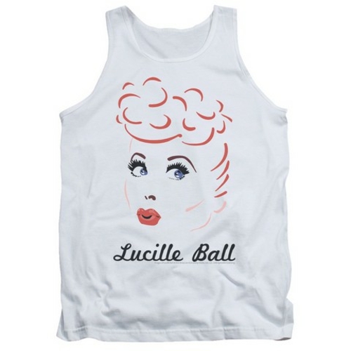 Trevco Lucille Ball-Drawing Adult Tank Top, White - XL