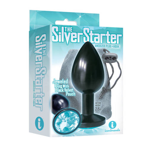 The 9's, The Silver Starter, Bejeweled Anodized Stainless Steel Plug,