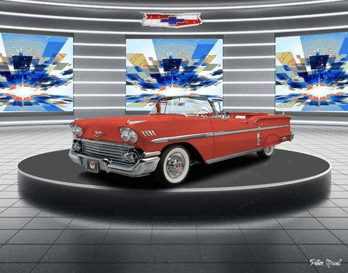 1958 Chevy Convertible Mouse Pad Classic Muscle Car