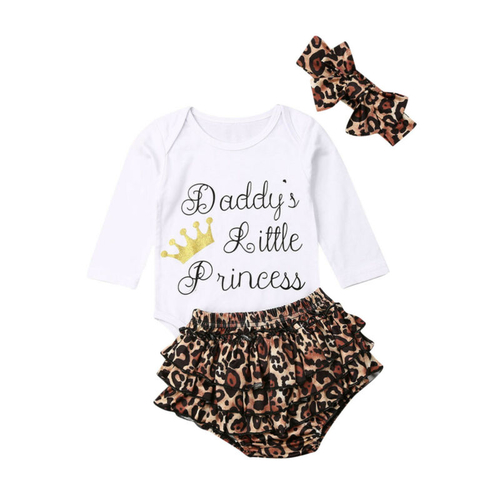 3PCS Newborn Kids Baby Girl Outfits Clothes Sets