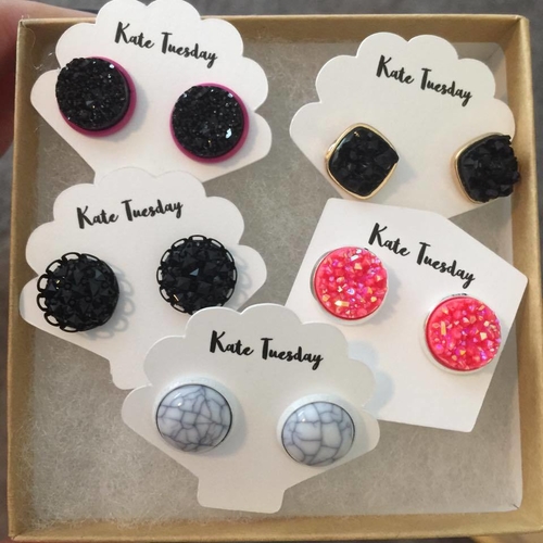 Blacks + Pinks Druzy Earring Box (BOX #7)