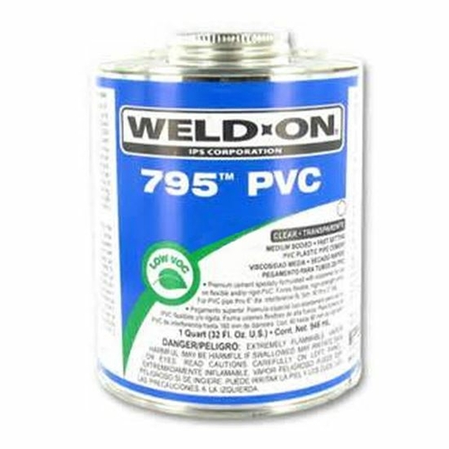 IPS 795QCS 1 qt Flex Polyvinyl Chloride Cement, Clear