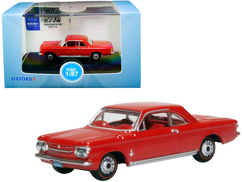 1963 Chevrolet Corvair Coupe Riverside Red with Red Interior 1/87 (HO)