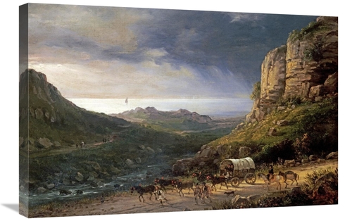 Global Gallery GCS-266314-30-142 30 in. A Wagon on a Path Art Print - 