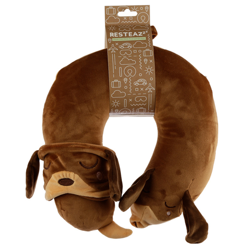 Dachshund Dog Relaxeazzz Plush Memory Foam Travel Pillow & Eye Mask