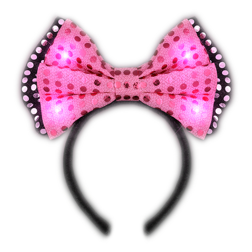 Blinkee LSPBTH-PK LED Pink Sequin Bow Tie Headband