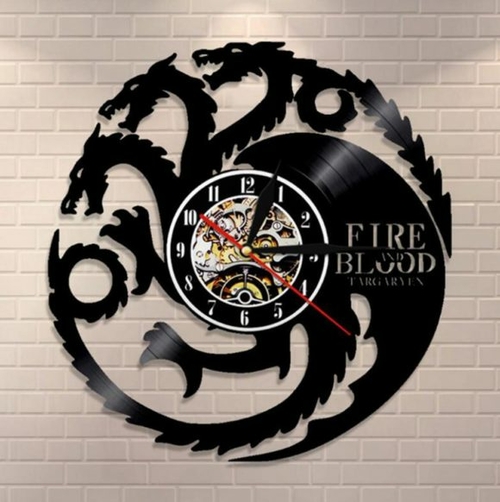 FIRE AND BLOOD HOUSE TARGARYEN GAME OF THRONES HANDMADE VINYL RECORD