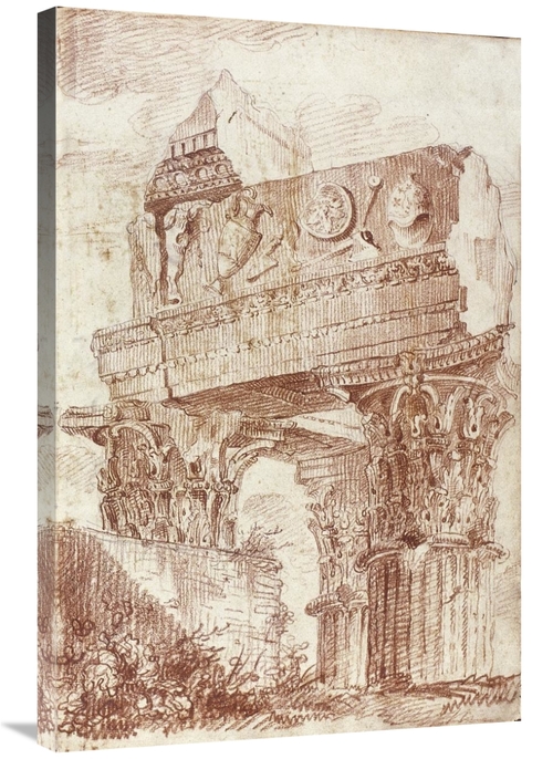 Global Gallery GCS-453973-2436-142 24 x 36 in. Sketch of Roman Archite