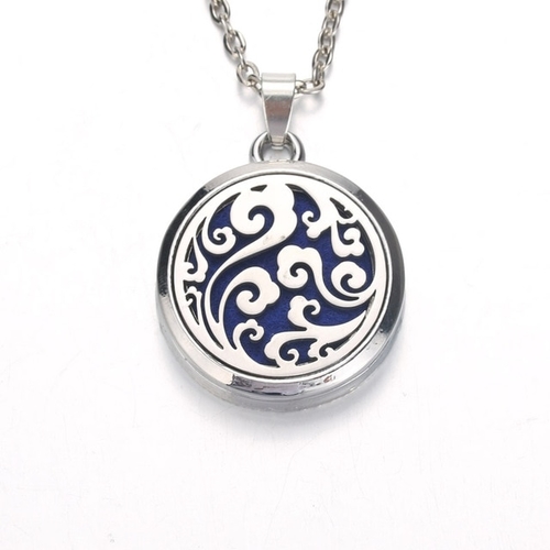 Silver Wave Aroma Diffuser Necklace Perfume