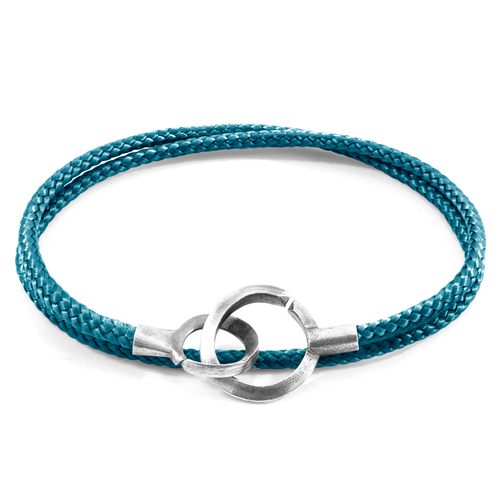 Ocean Blue Montrose Silver and Rope Bracelet
