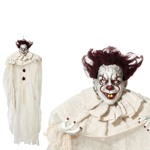 Hanging Clown Halloween (130 x 96 x 14 cm) Beige Multicolour 130 x 96