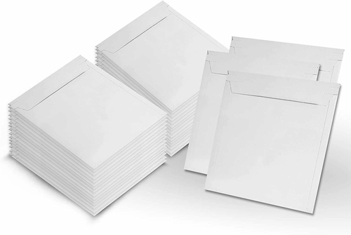 Pack of 200 White Rigid Paperboard Photo Mailers 6 x 6 Stay Flat, No
