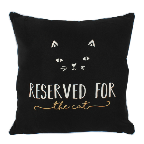 Black Reserved for the Cat Cushion