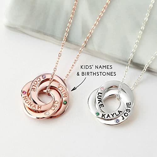 Personalised Engraved Angel Wings Mum and Child Birthstone Necklace – IfShe  UK
