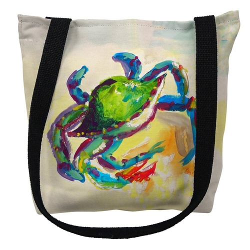 Betsy Drake TY267M 16 x 16 in. Teal Crab Tote Bag - Medium