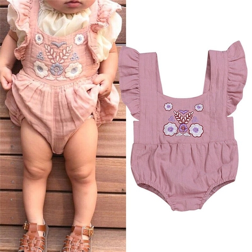 Newborn Baby Girl Cotton Bodysuit Romper Jumpsuit