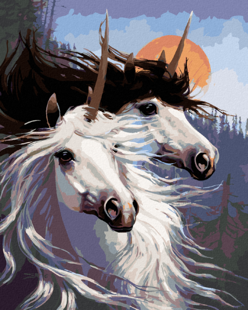 Zuty - Paint by Numbers - A PAIR OF UNICORNS (NORTHERN PROMOTIONS),