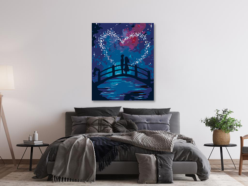 Paint by Numbers - COUPLE ON A BRIDGE UNDER THE NIGHT SKY